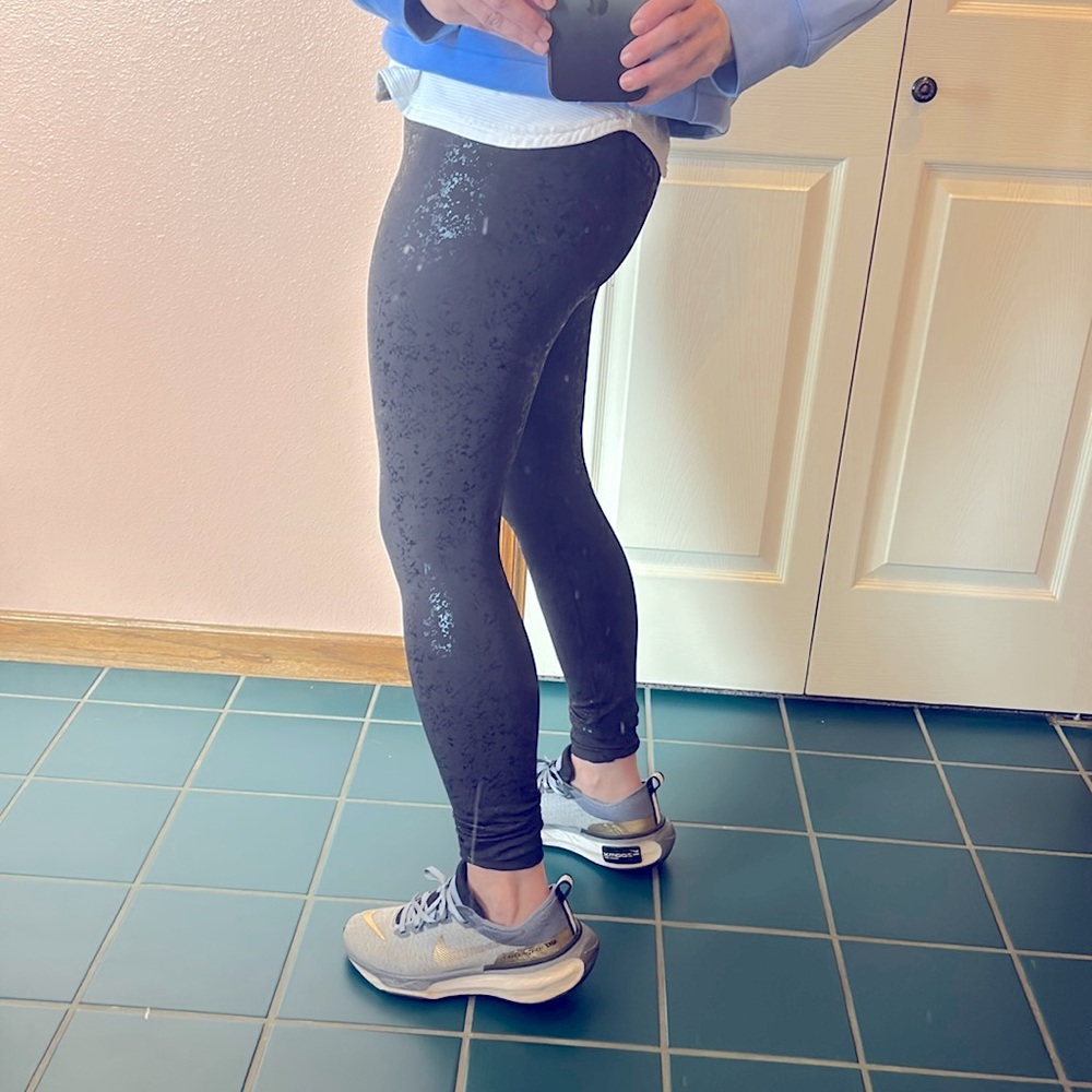 RBX shiny black mamba snake print sport leggings worn once.